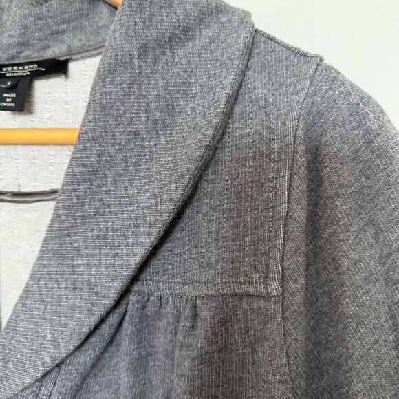 Weekend Max Mara Cardigan Jacket Womens Sz L Gray Button Up Short Sleeve Soft - Picture 3 of 14